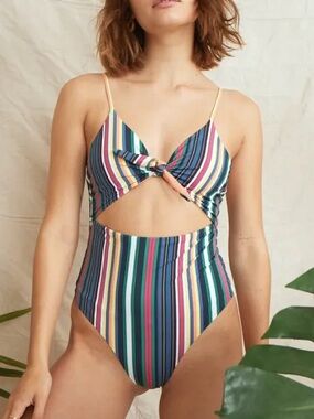 Marine Layer Havana tie-front striped
Swimsuit, XL, like new